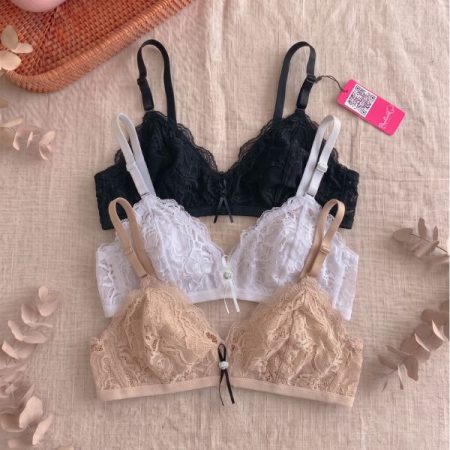 PACK (llevá 3 x 2) Corpiño Triángulo Puntilla y Tul con Lycra