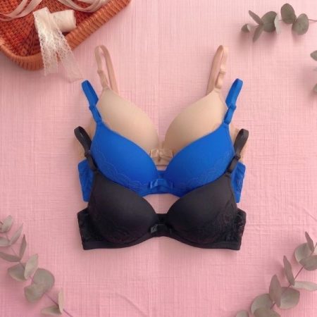 PACK (llevá 3 x 2) Corpiño Taza Soft Triángulo con Puntilla